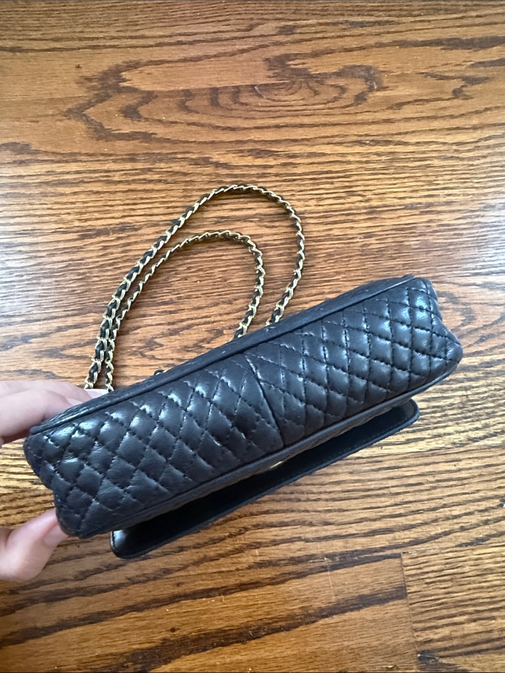 Bally Black Quilted Leather Mini Shoulder Bag with Gold Chain - Picture 4 of 7